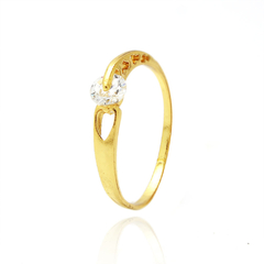 ANEL CORAÇÕES COM ZIRCÔNIA - BANHADO A OURO 18K