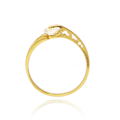 ANEL CORAÇÕES COM ZIRCÔNIA - BANHADO A OURO 18K - comprar online