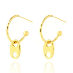 BRINCO ARGOLA ELO GUCCI LINK - BANHADO A OURO 18K
