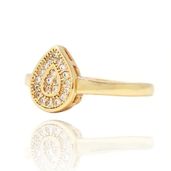 ANEL GOTA CRAVEJADA COLORIDA - BANHADO A OURO 18K - loja online