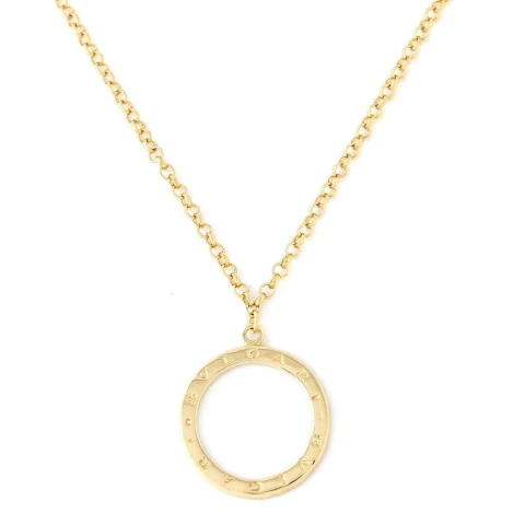 COLAR PINGENTE INSPIRADO EM GRIFE REDONDO VAZADO