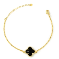 PULSEIRA TREVO INSPIRAÇÃO GRIFE - BANHADO A OURO 18K