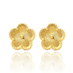 BRINCO TREVO LISO INSPIRAÇÃO GRIFE - BANHADO OURO 18K
