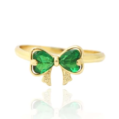 ANEL LAÇO DE ZIRCÔNIAS - BANHADO A OURO 18K - comprar online