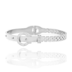 BRACELETE FIVELA INSPIRADO EM GRIFE COM ZIRCÔNIAS
