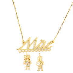 COLAR MÃE PARA PENDURAR FILHOS - BANHADO A OURO18K - comprar online