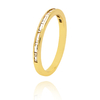ANEL APARADOR DE ZIRCÔNIAS BAGUETES - BANHADO A OURO18K