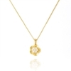 COLAR DE FLOR COM MIOLO DE ZIRCÔNIA - BANHADO A OURO18K