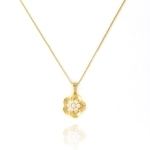 COLAR DE FLOR COM MIOLO DE ZIRCÔNIA - BANHADO A OURO18K