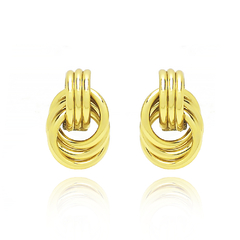 BRINCO ENTRELAÇADO LISO - BANHADO A OURO18K