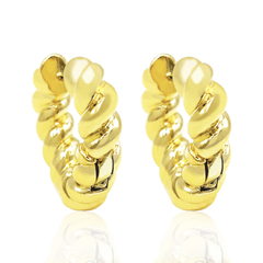 BRINCO CLICK V TORCIDO - BANHADO A OURO18K - comprar online