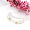 BRINCO PIERCING CURVADO DE PÉROLAS - BANHADO A OURO18K