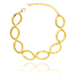 PULSEIRA DE ELOS OVAIS - BANHADO A OURO18K