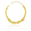PULSEIRA RABO DE RATO FLAT TRANÇADO - BANHADO A OURO18K