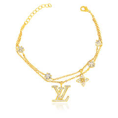 PULSEIRA DUPLA COM MONOGRAMAS CRAVEJADO - comprar online