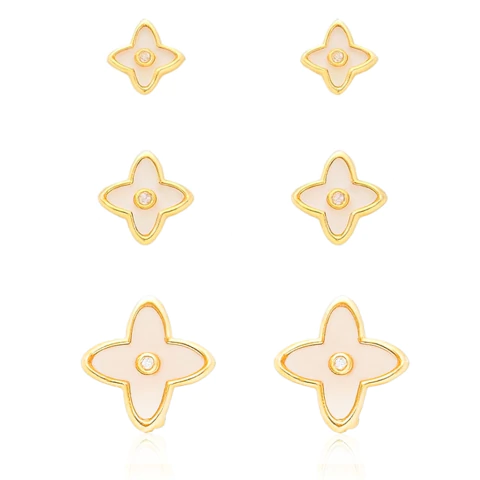 TRIO BRINCO FLOR COM MADRE PÉROLA (LV) - comprar online