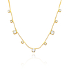 COLAR VENEZIANA COM ZIRCÔNIAS BRANCAS - BANHADO A OURO18K