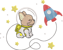 Matriz de Bordado Cãozinho foguete