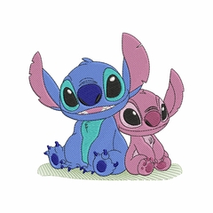Matriz de Bordado - Stitch e Angel