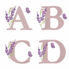 Matriz de Bordado - Alfabeto Lavanda