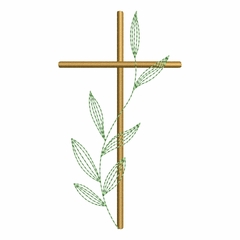 Matriz de Bordado - Cruz com Folhinhas