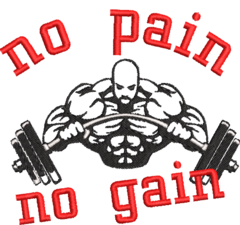 Matriz de Bordado No Pain No Gain