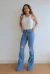Calça Flare Flower - Jeans - comprar online