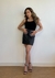 Saia Curta Couro Sintético Fabiana Preta - Shop Laume