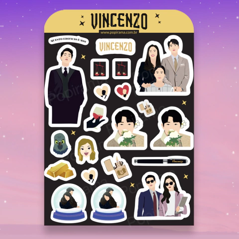 Cartela de Adesivos Vincenzo