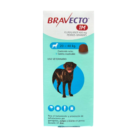 BRAVECTO 1M 20-40 KG 400 MG 1 TABLETA MASTICABLE MSD