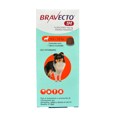 BRAVECTO 1M 4.5-10 KG 100 MG 1 TABLETA MASTICABLE MSD