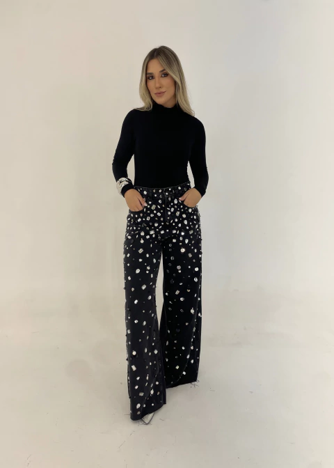 Body Maite Gola Alta Preto - comprar online