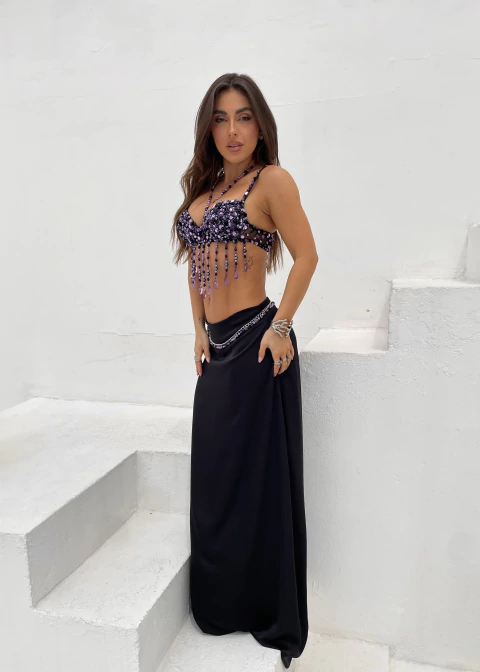 Saia Longa Isis Preta - comprar online