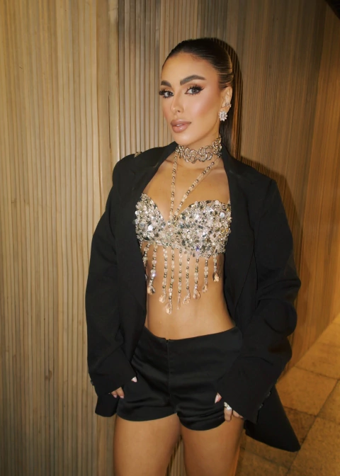 Top Mia Nude/Prata - comprar online