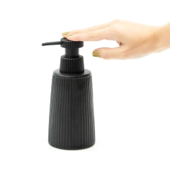 Porta Sabonete Líquido de Cerâmica Listras - Preto