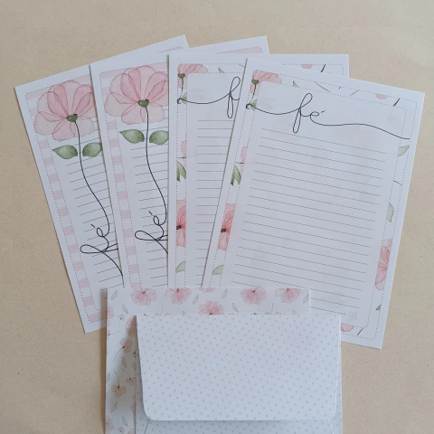 Papéis de Carta Coleção SOMOS FILHAS com Envelope 04 unidades | Fé