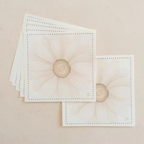 Bloquinho de Recado 10x10 50 folhas | MARGARIDAS II Papel: MARFIM
