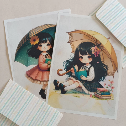 Papéis de Carta DOCE MENINA com Envelope 04 unidades | ALICE