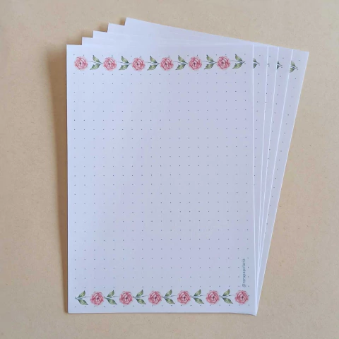 Bloquinho de Recado 10x15 Pontilhado 50 fls Papel 75g I PEÔNIAS