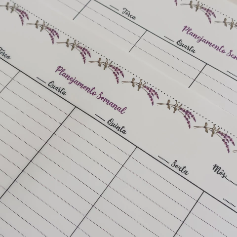 Planner de Mesa Semanal Permanente A4 | LAVANDAS 60 folhas - comprar online