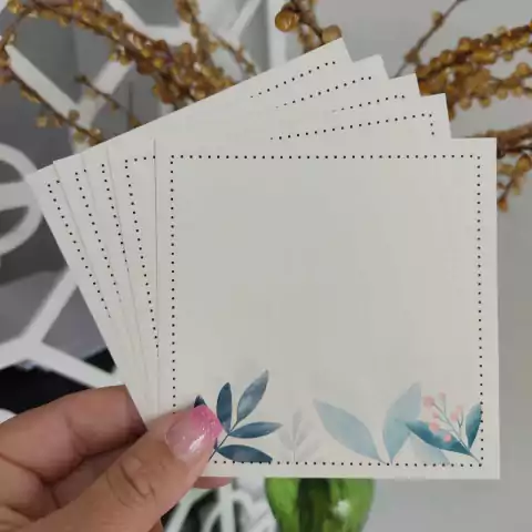 Bloquinho de Recado 10x10 50 folhas | FOLHAGEM AZUL