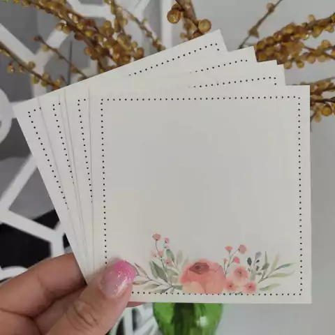 Bloquinho de Recado 10x10 50 folhas | FLORAL PÊSSEGO