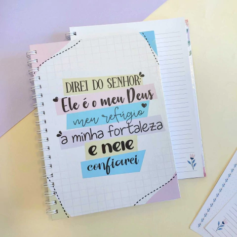 Caderno Colegial 18x25 Capa Dura 198 páginas COLEÇÃO VERSÍCULOS FLORAIS | DIREI DO SENHOR - comprar online