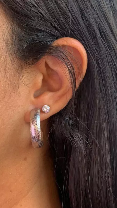 Argola Boleada Fosqueada Aço Inox