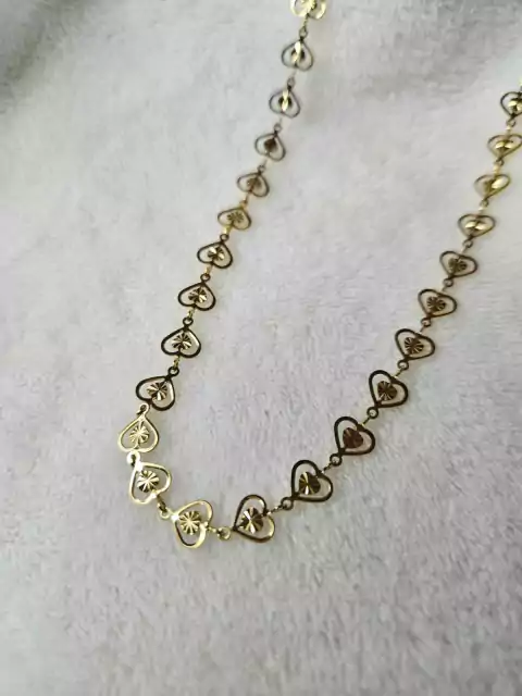 Colar com Corações Aço Inox Dourado