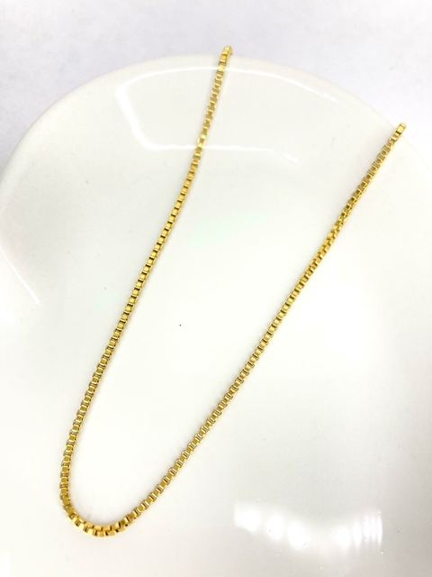 Cordão Corrente Veneziana Média 60 cm Aço Inox Dourado - comprar online