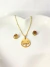 Conjunto Brinco e Colar Trevo Aço Inox Dourado - loja online