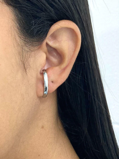 Brinco Aro Aberto Boleado Aço Inox - comprar online