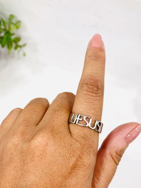 Anel Jesus Aço Inox - comprar online