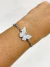 Pulseira Borboleta Cravejada Pedrinhas Aço Inox na internet